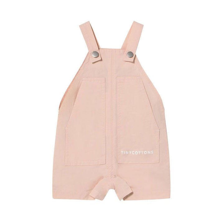 Tiny Cottons Pastel Pink Solid Short Dungaree