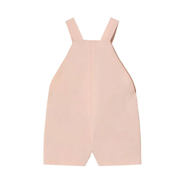 Tiny Cottons Pastel Pink Solid Short Dungaree