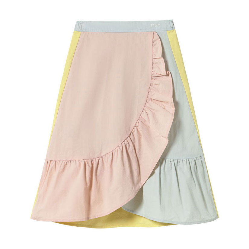 Tiny Cottons Pastel Blue/Pastel Pink Wrap Skirt