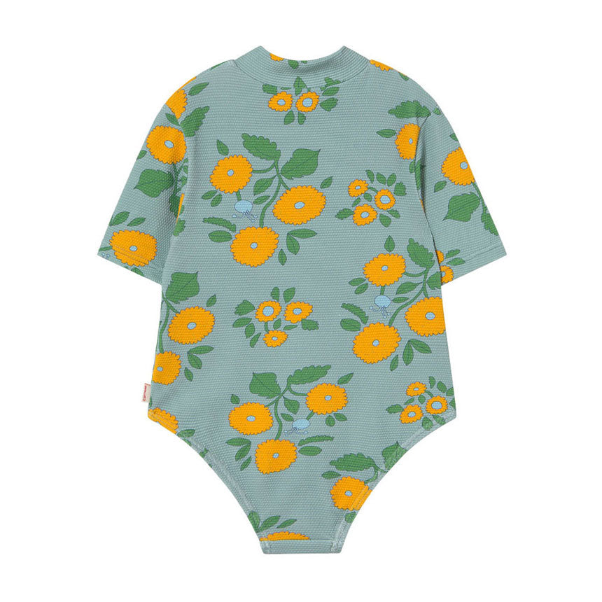 Tiny Cottons Warm Grey Flower Swimsuit