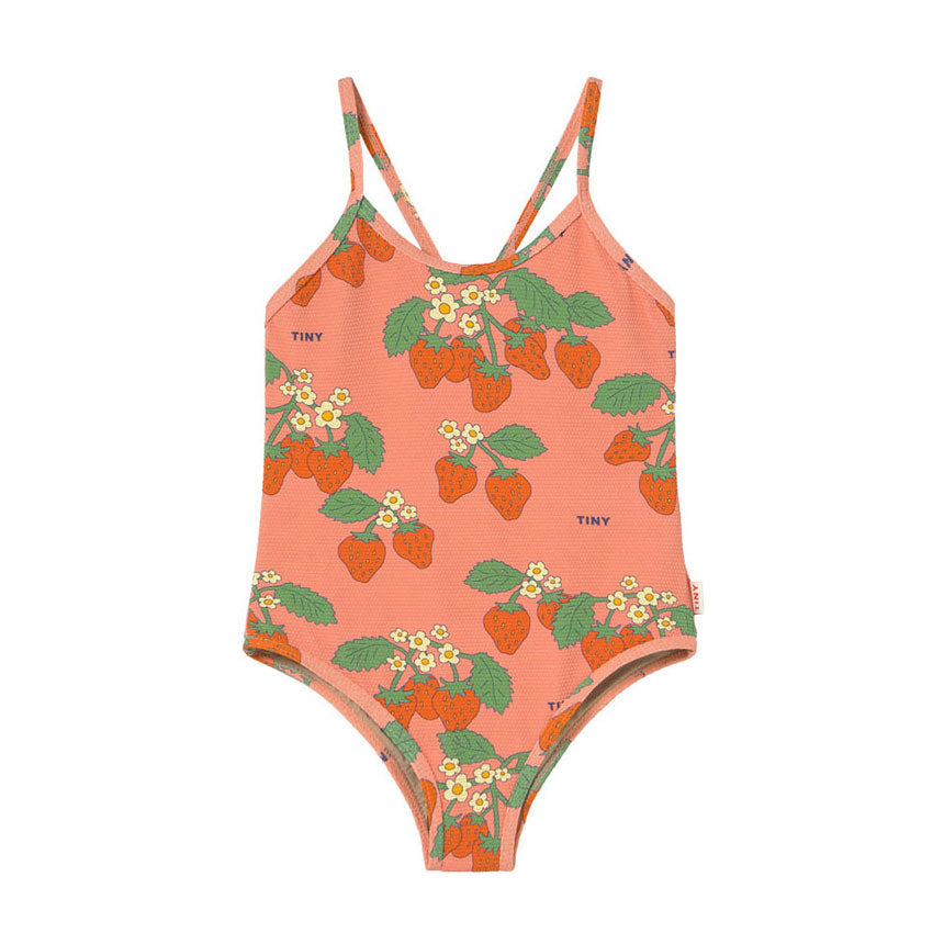 Tiny Cottons Dark Pink Strawberries Swimsuit