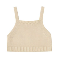 Tiny Cottons Cream Strawberries Knitted Crop Top