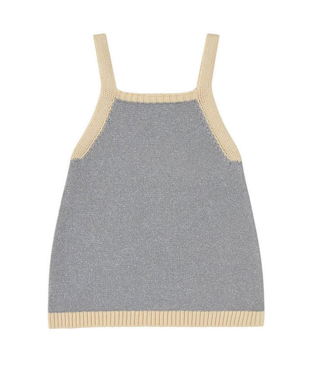 Tiny Cottons Silver Metallic Knitted Dress