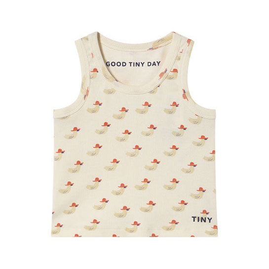 Tiny Cottons Off White Duck Tank Top