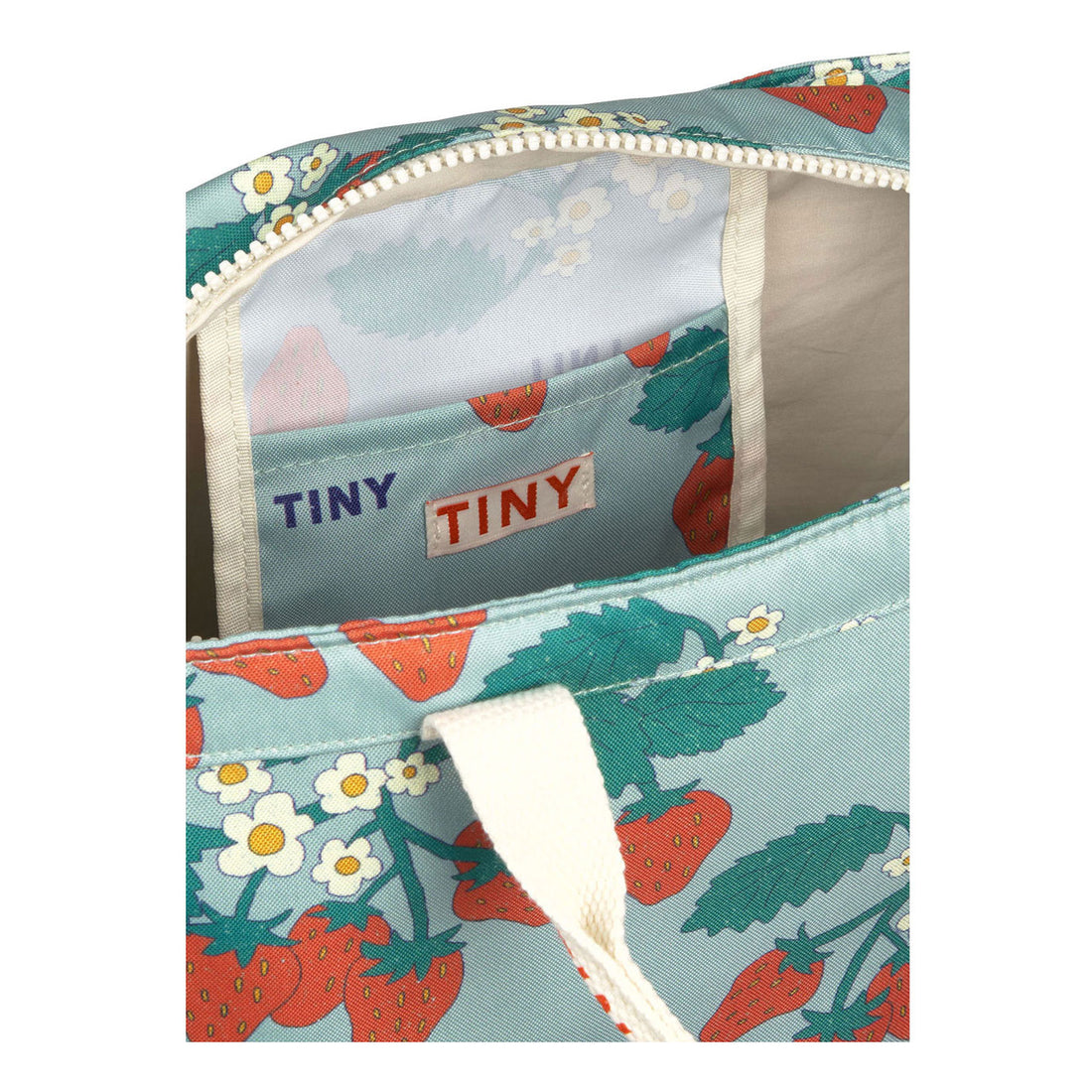 Tiny Cottons Warm Grey Strawberries Tote Bag