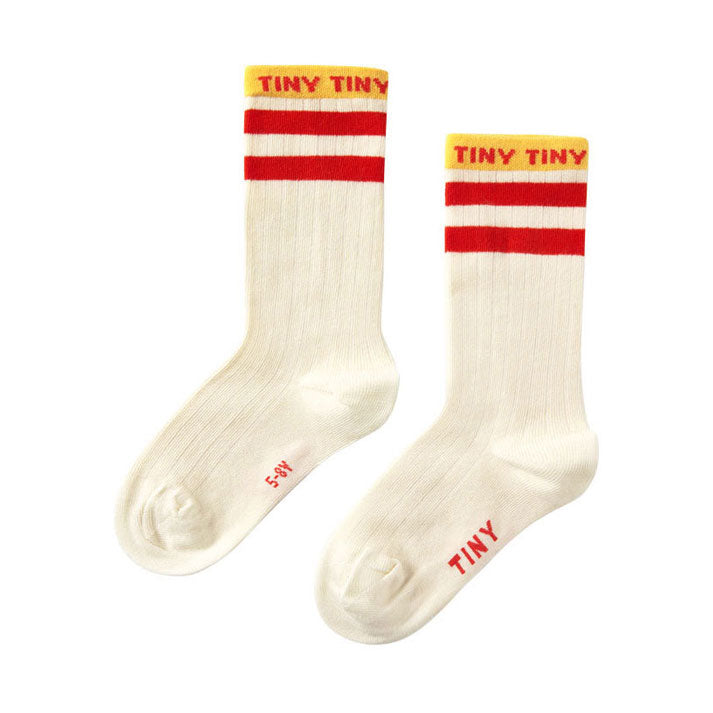 Tiny Cottons Cream/Summer Red Tiny Medium Sock