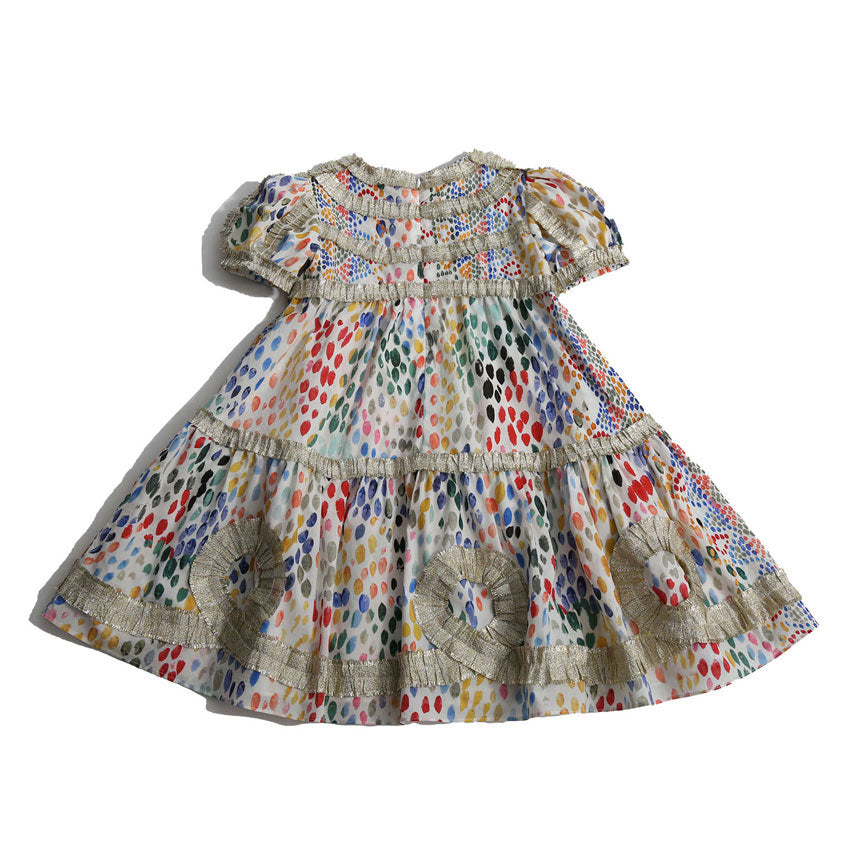 Tia Cibani Rainbow Alexandra Ribbon Pleated Frock