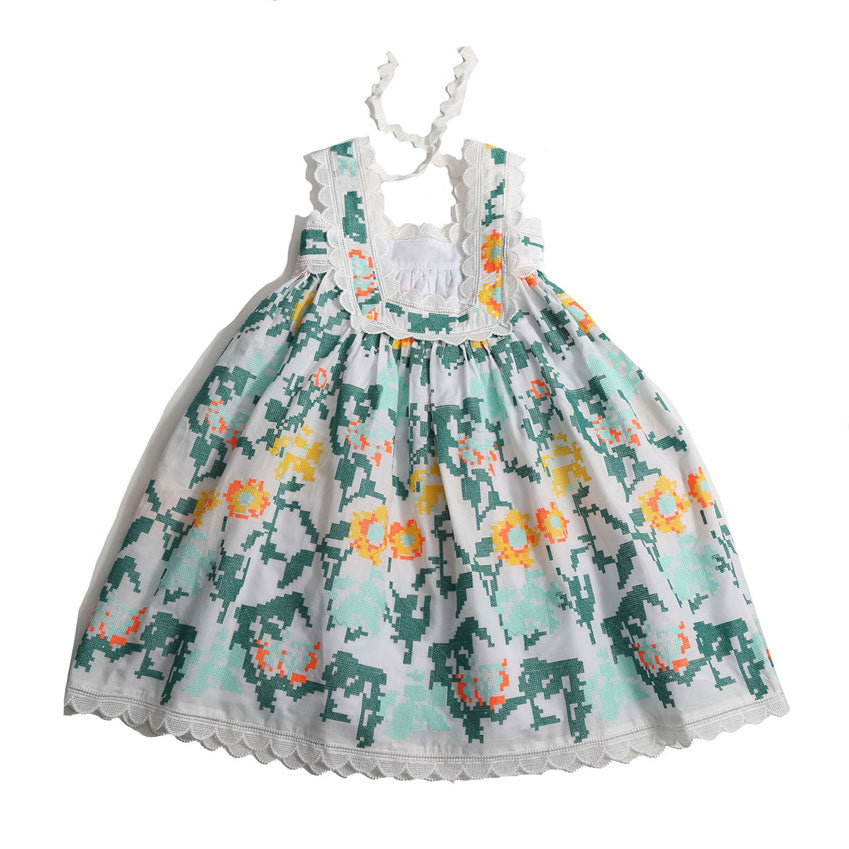 Tia Cibani Cyprus Mix Ophelia Scalloped Sun Dress