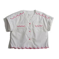 Tia Cibani Sugar Laurel Scalloped Summer Blouse