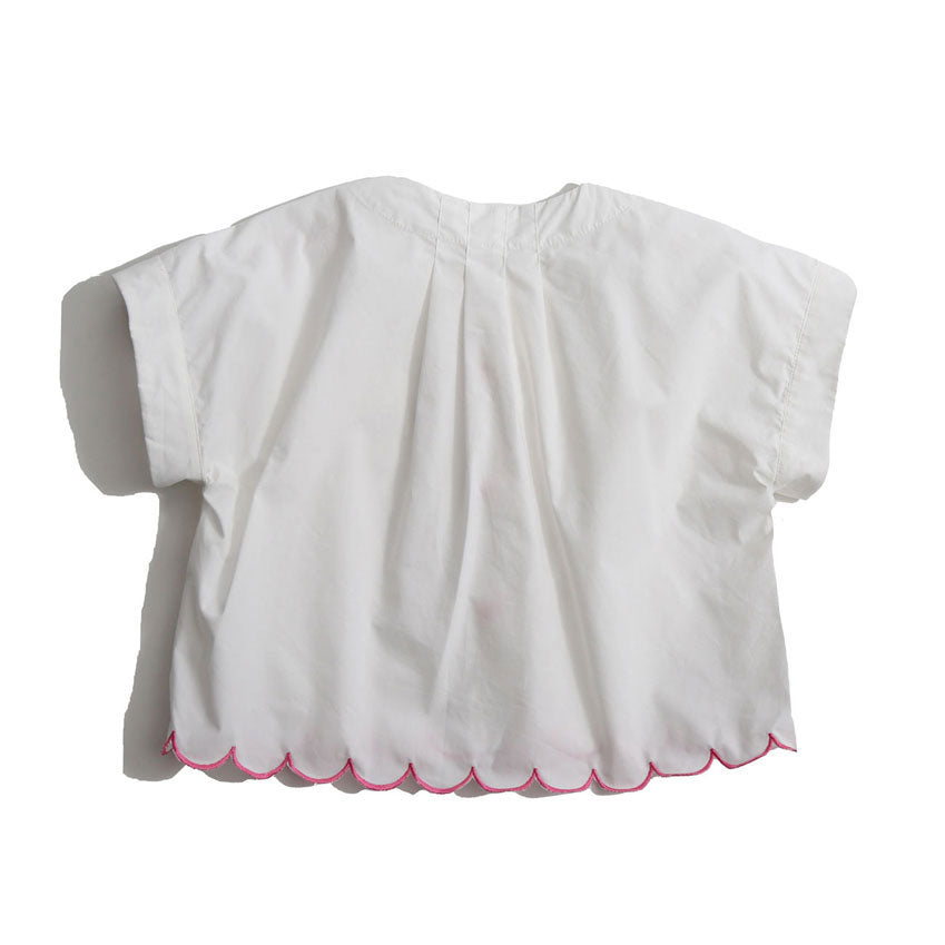 Tia Cibani Sugar Laurel Scalloped Summer Blouse