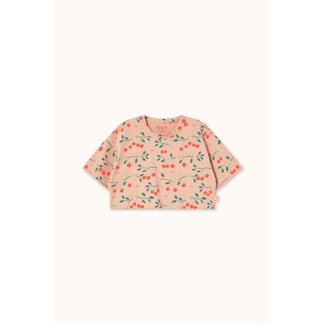 Tiny Cottons Wild Rose Cherry Trees Crop Tee
