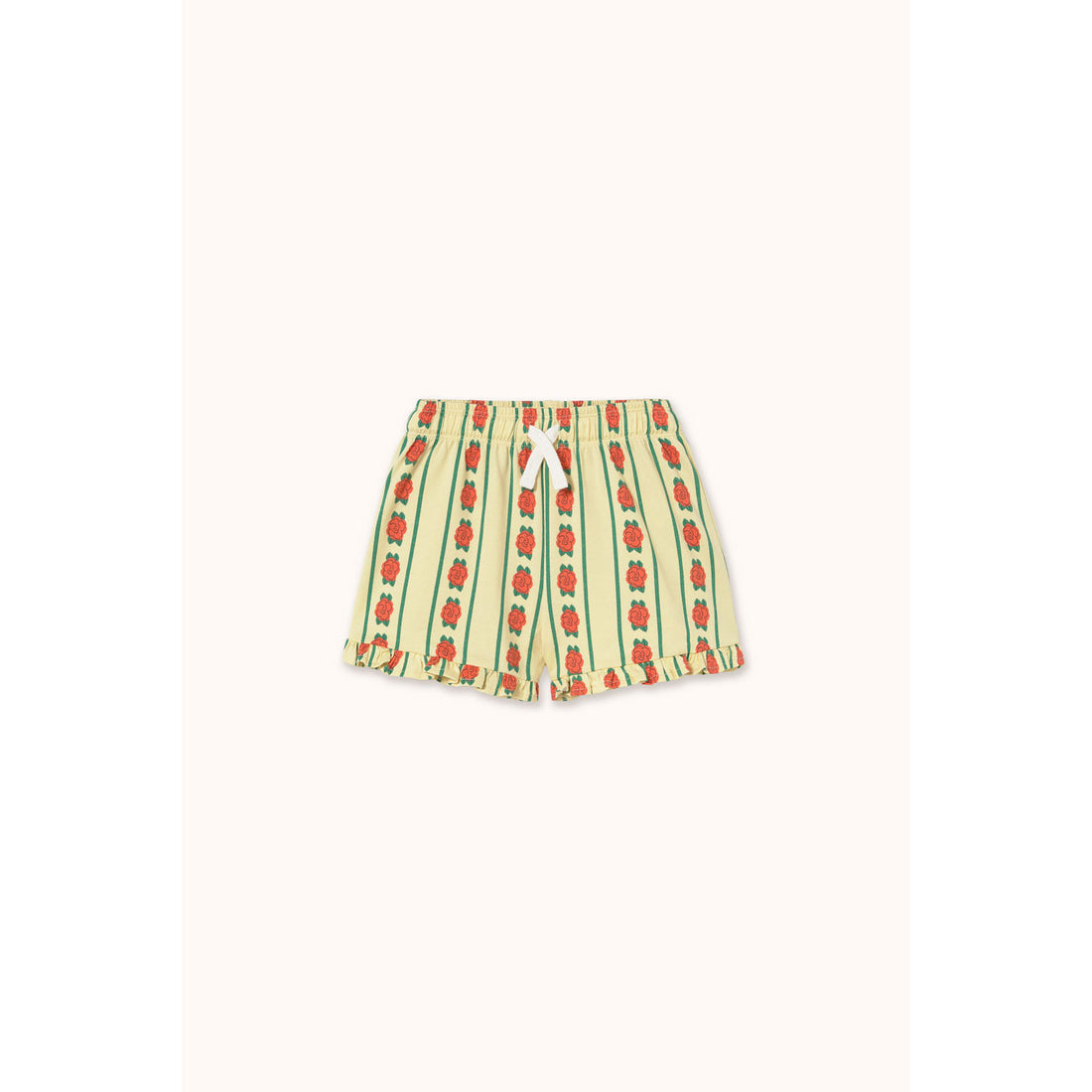 Tiny Cottons Dusty Yellow Rose Pattern Shorts