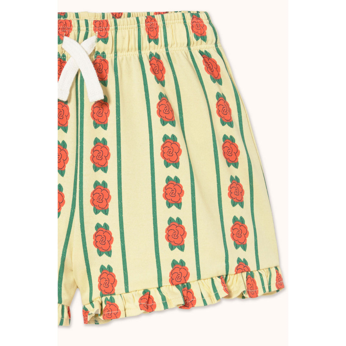 Tiny Cottons Dusty Yellow Rose Pattern Shorts