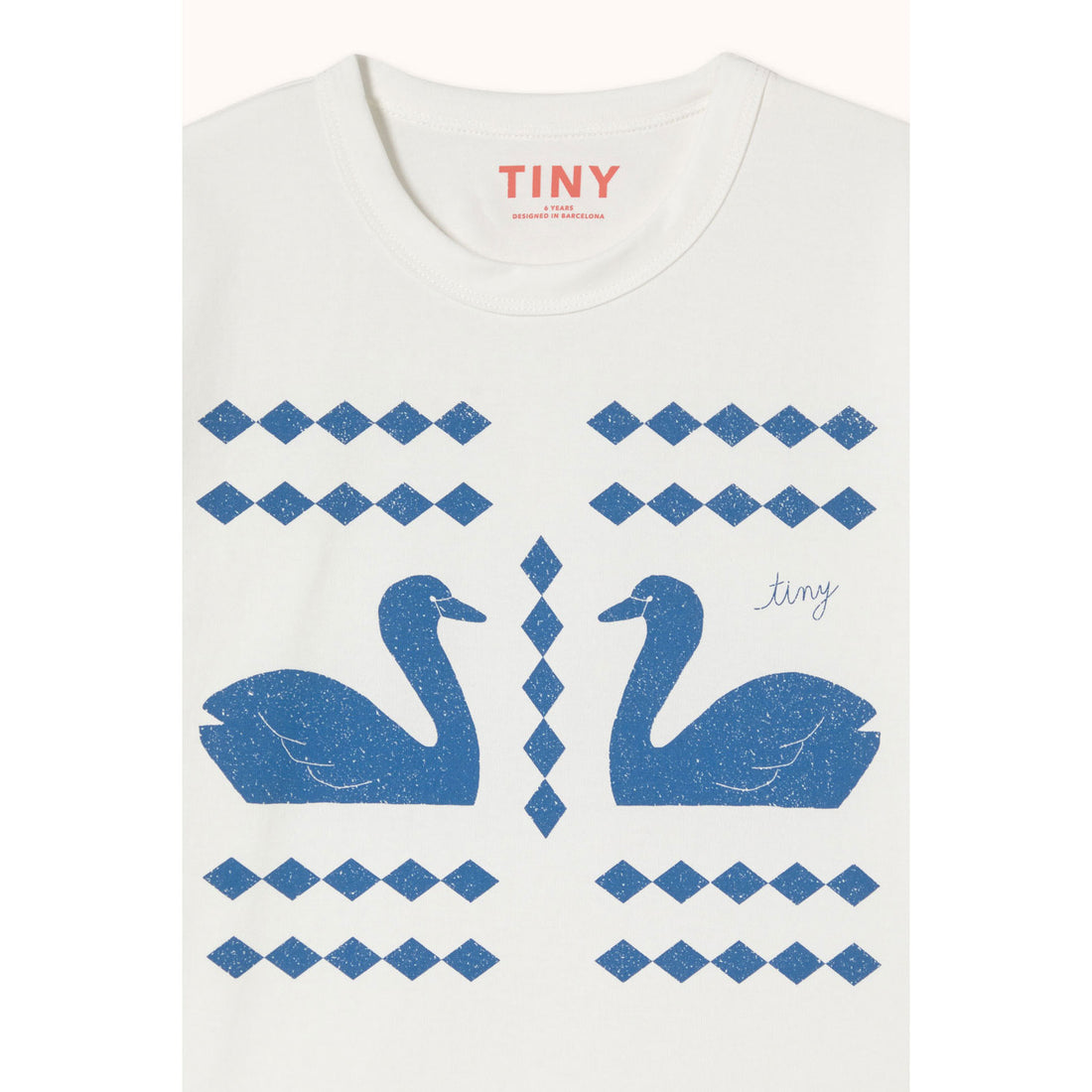 Tiny Cottons Off-White Swans  Graphic Tee