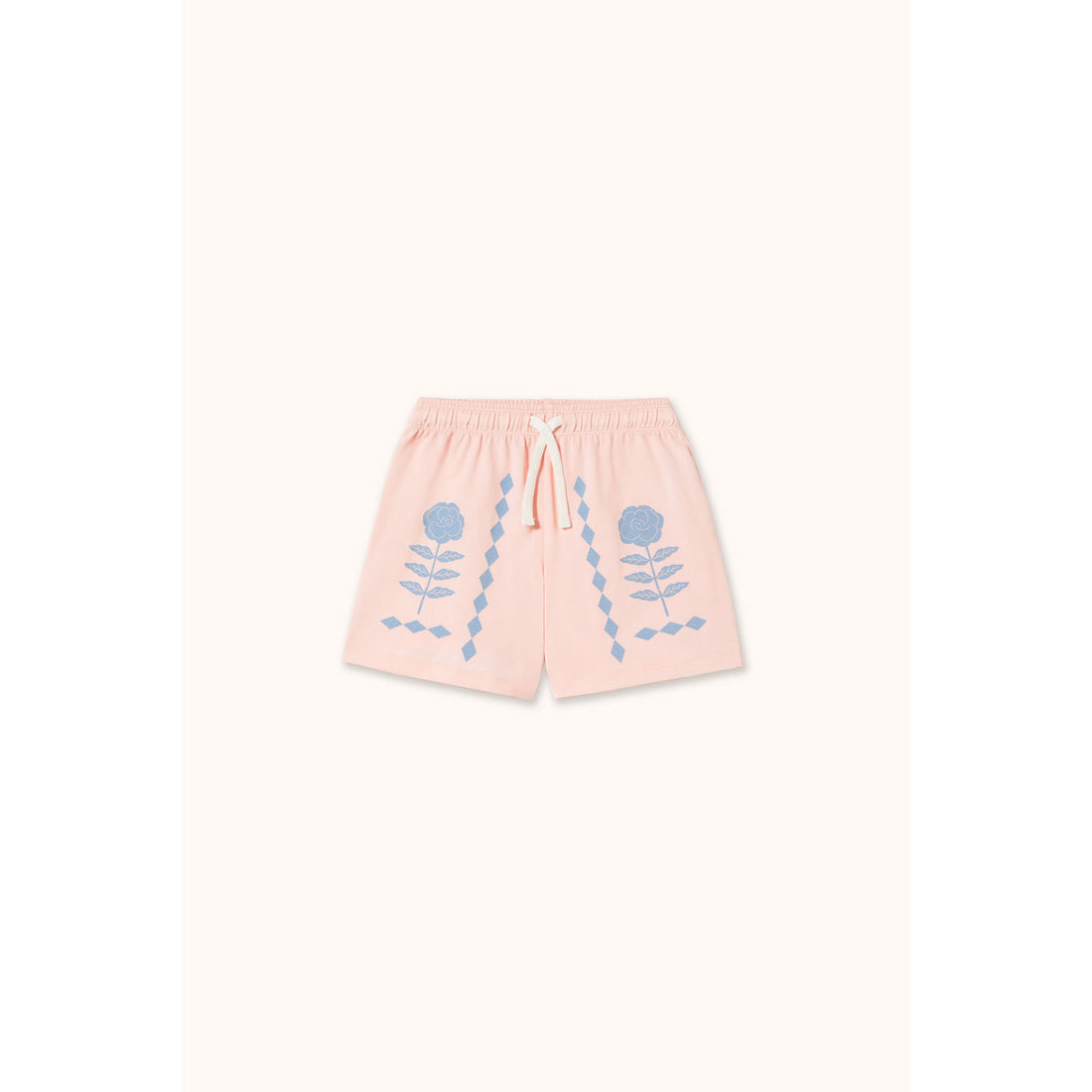 Tiny Cottons Pastel Pink Flower Pattern Graphic Shorts