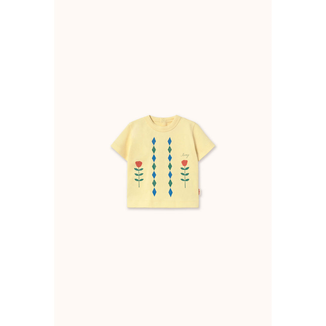Tiny Cottons Dusty Yellow Diamonds Graphic Baby Tee