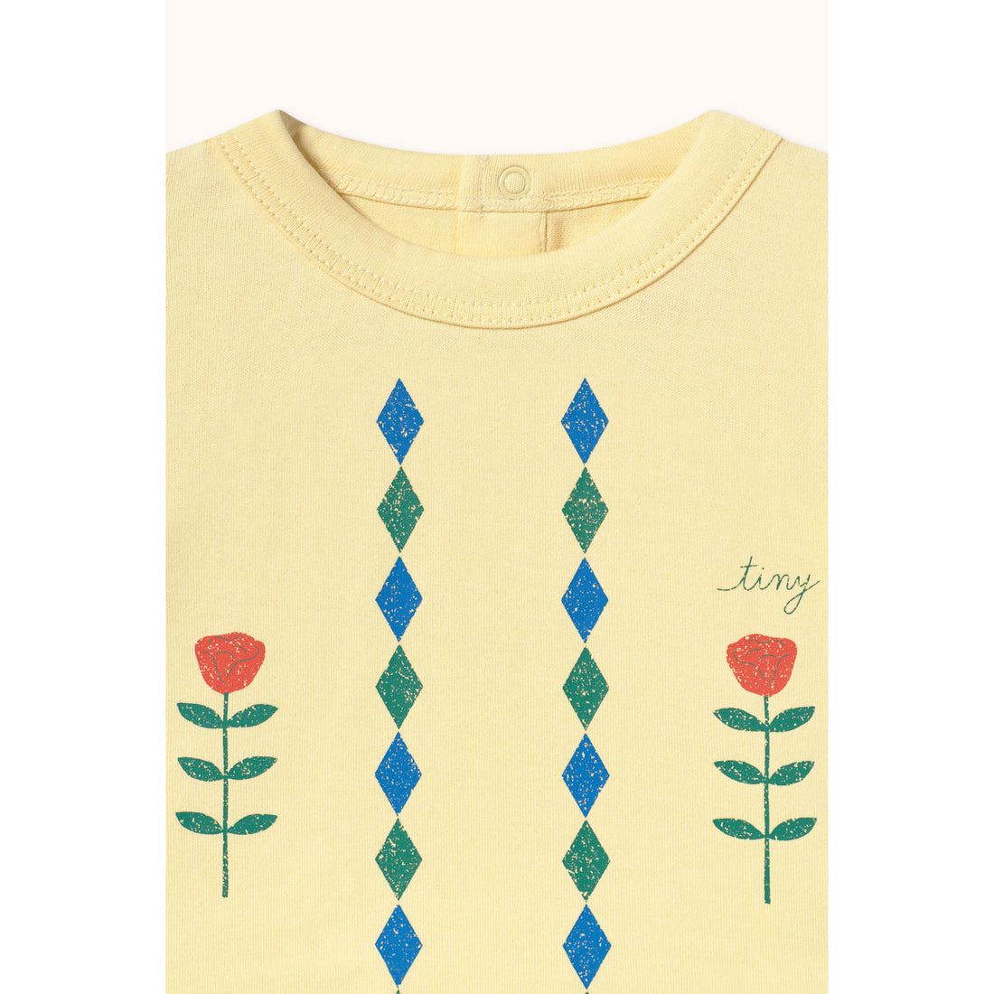 Tiny Cottons Dusty Yellow Diamonds Graphic Baby Tee