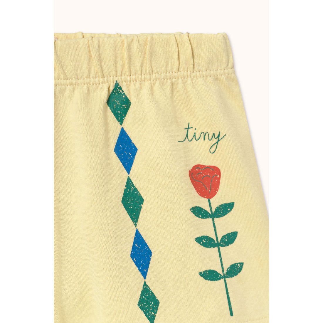 Tiny Cottons Dusty Yellow Diamonds Graphic Baby Short