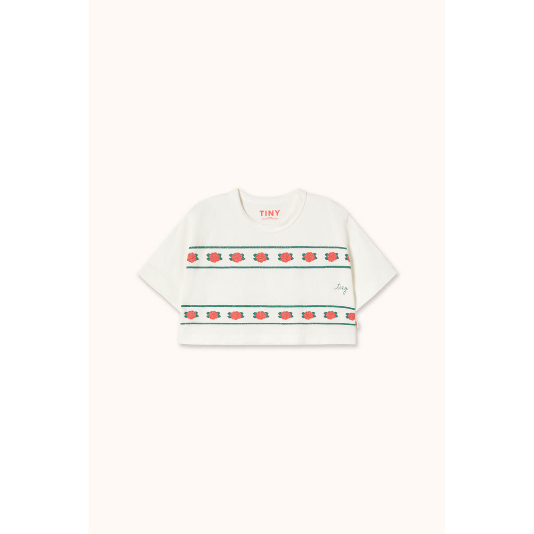 Tiny Cottons Off-White Roses Crop Tee