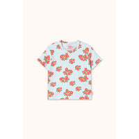 Tiny Cottons Ice Blue Blossoms Rib Tee