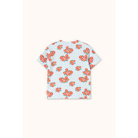 Tiny Cottons Ice Blue Blossoms Rib Tee