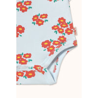 Tiny Cottons Ice Blue Blossoms Rib Bodysuit