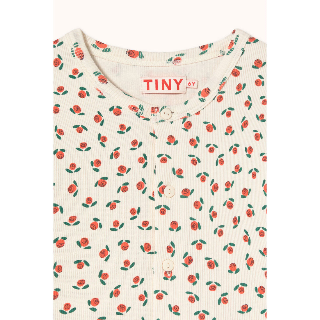Tiny Cottons Off-White Tiny Roses Rib Jacket