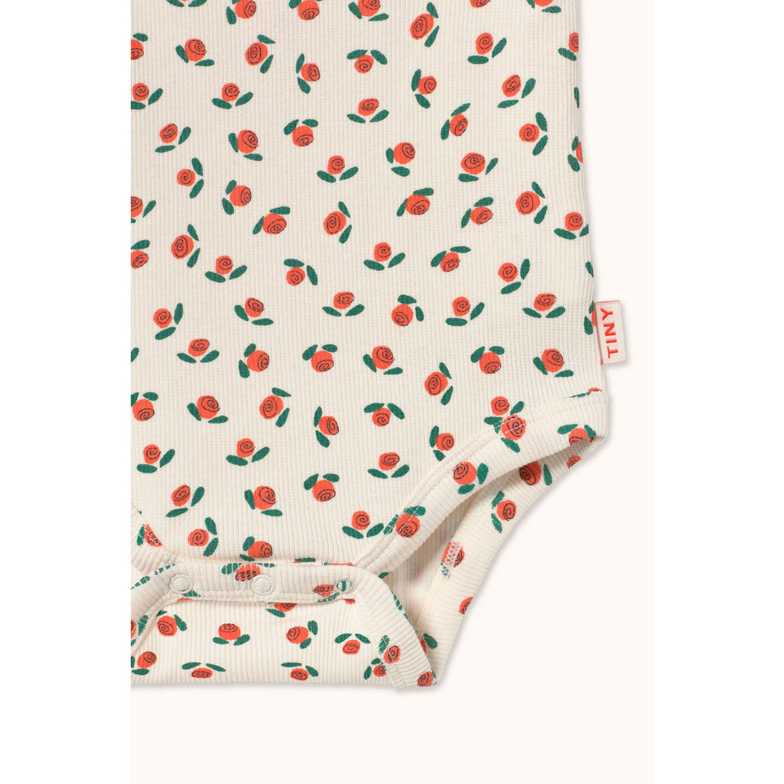Tiny Cottons Off-White Tiny Roses Rib Bodysuit