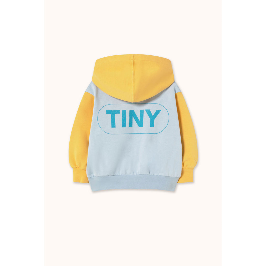 Tiny Cottons Washed Blue Color Block Hoodie