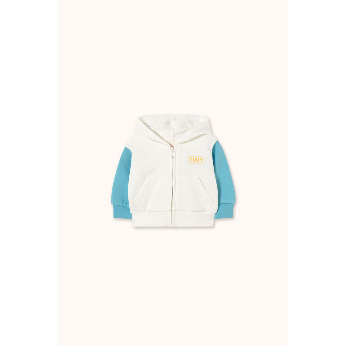 Tiny Cottons Off-White Color Block Baby Hoodie