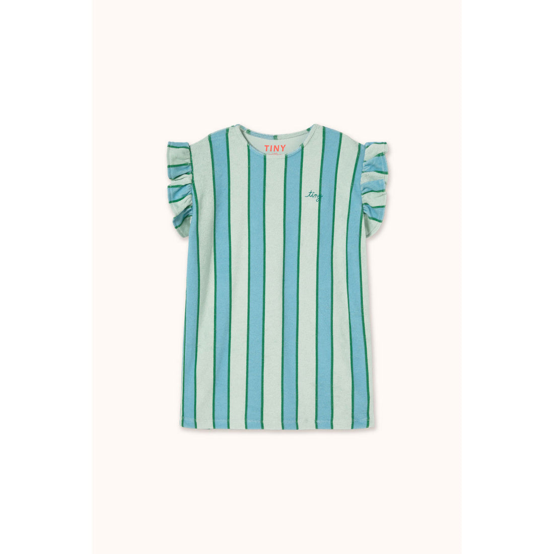 Tiny Cottons Pale Mint Retro Stripes Dress