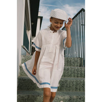 Tiny Cottons Off-White Stripes Frilled Dress