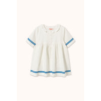 Tiny Cottons Off-White Stripes Frilled Dress