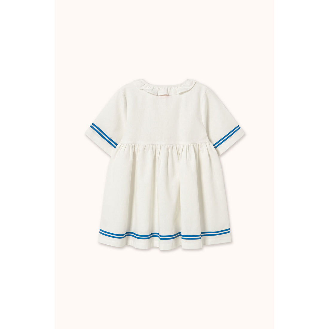 Tiny Cottons Off-White Stripes Frilled Dress