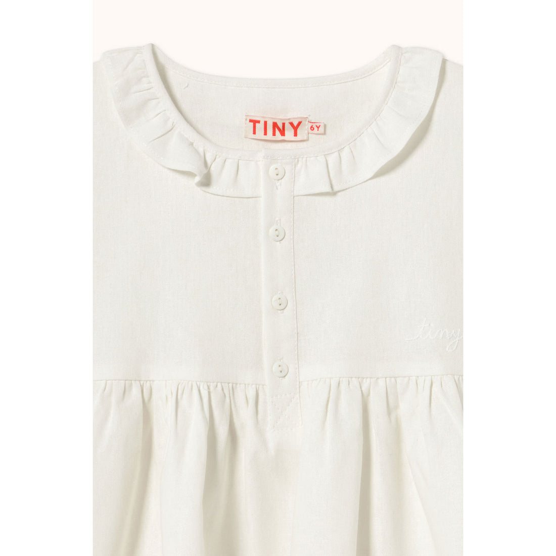 Tiny Cottons Off-White Stripes Frilled Dress