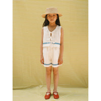 Tiny Cottons Off-White Stripes Woven Vest