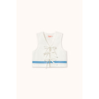 Tiny Cottons Off-White Stripes Woven Vest