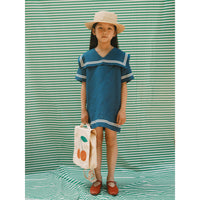 Tiny Cottons Light Navy Stripes Tiny Dress