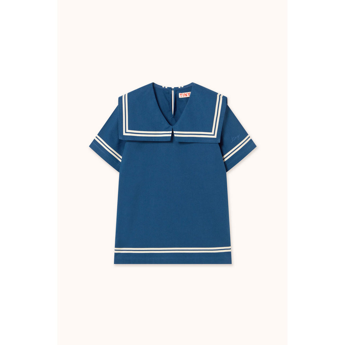 Tiny Cottons Light Navy Stripes Tiny Dress