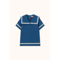Tiny Cottons Light Navy Stripes Tiny Dress