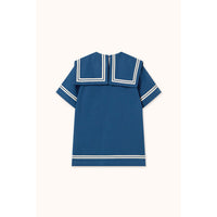 Tiny Cottons Light Navy Stripes Tiny Dress