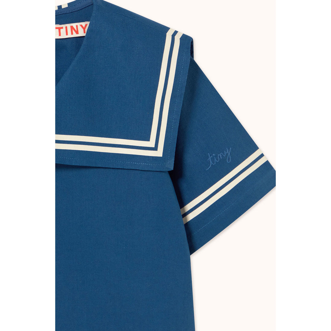 Tiny Cottons Light Navy Stripes Tiny Dress