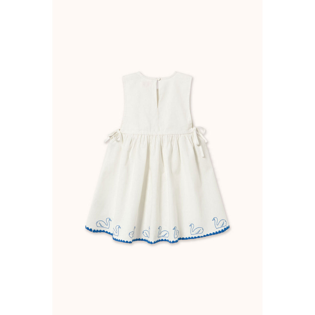 Tiny Cottons Off-White Swans Bows Dress