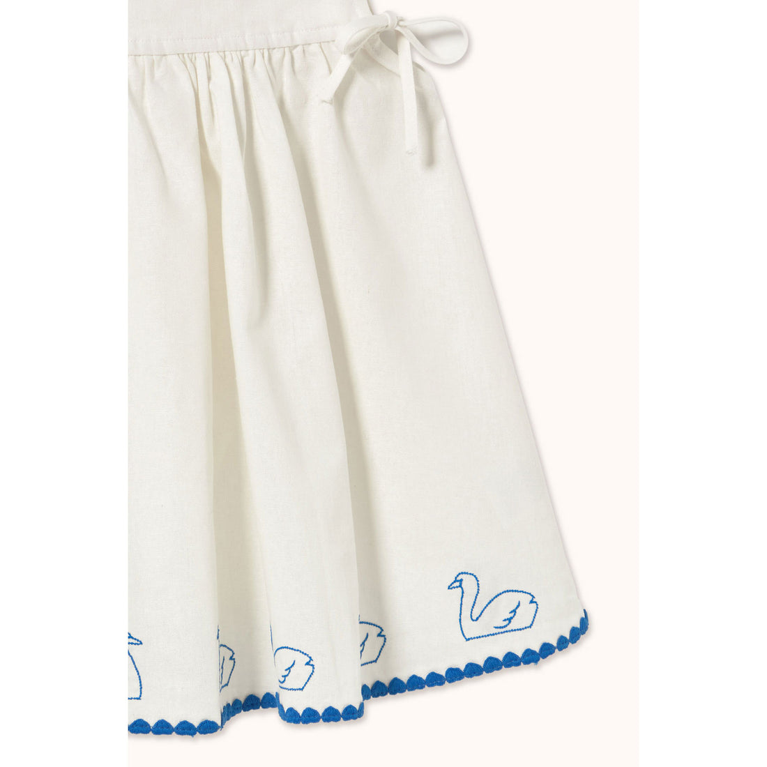 Tiny Cottons Off-White Swans Bows Dress