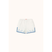 Tiny Cottons Off-White Swans Linen Shorts