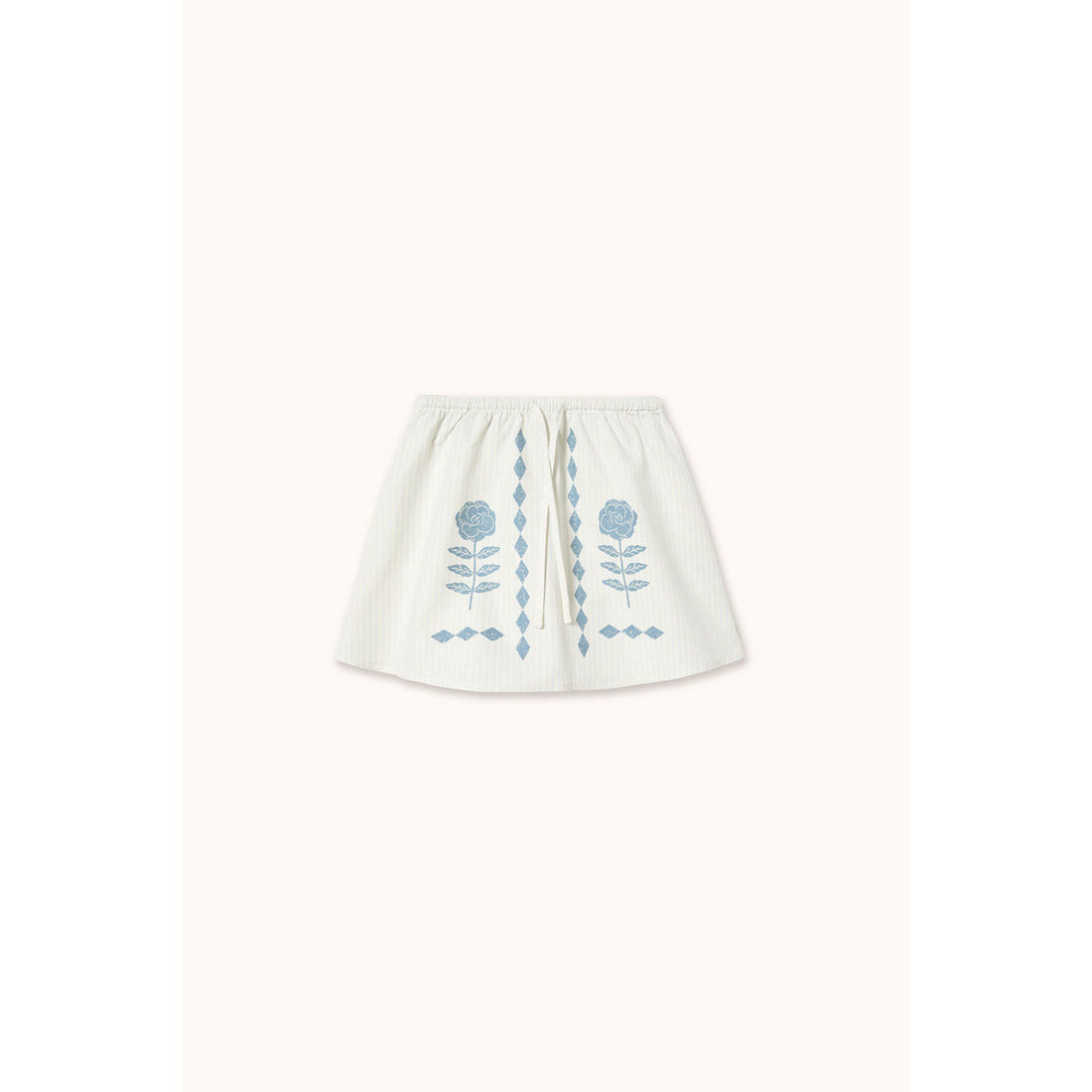 Tiny Cottons Ice Blue Flower Pattern Skirt