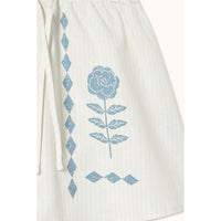 Tiny Cottons Ice Blue Flower Pattern Skirt