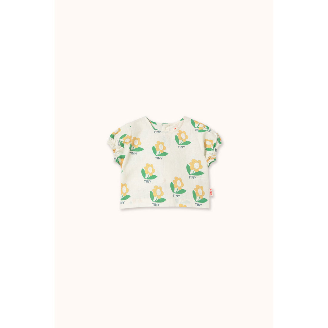 Tiny Cottons Off-White Tiny Flower Linen Baby Shirt