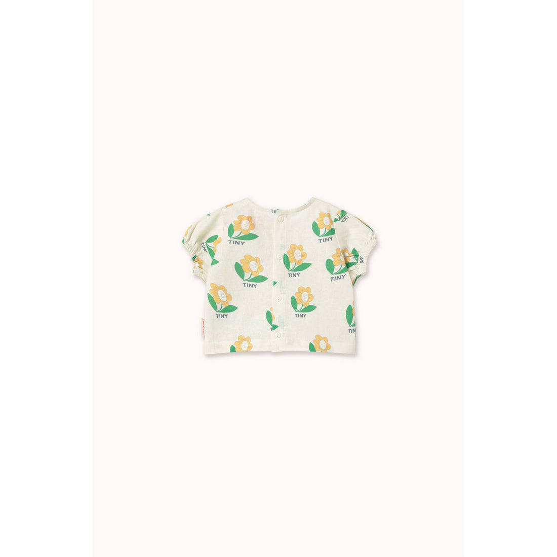 Tiny Cottons Off-White Tiny Flower Linen Baby Shirt