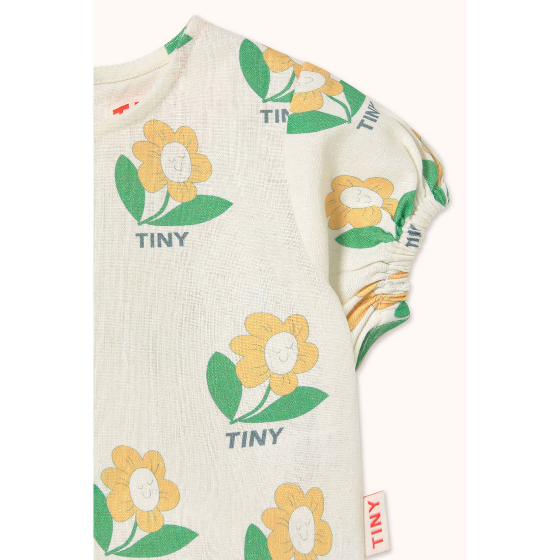 Tiny Cottons Off-White Tiny Flower Linen Baby Shirt